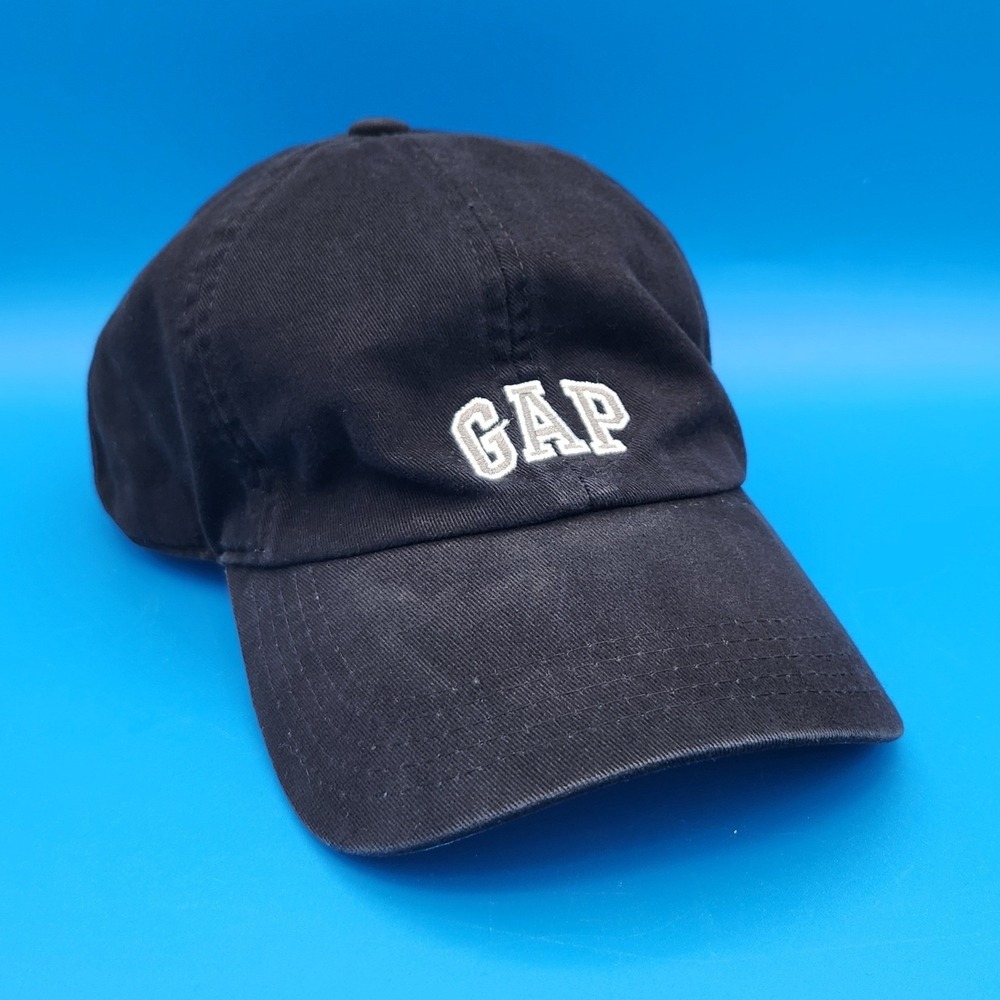 Gap Black Ball Cap Grey and White Logo (just washed) One Size